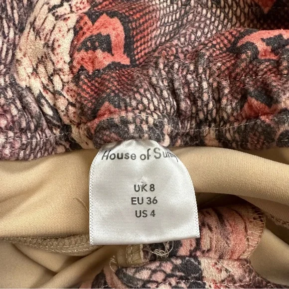 House of Sunny Snake Print Paperbag Trouser Pant 4 - Picture 6 of 6